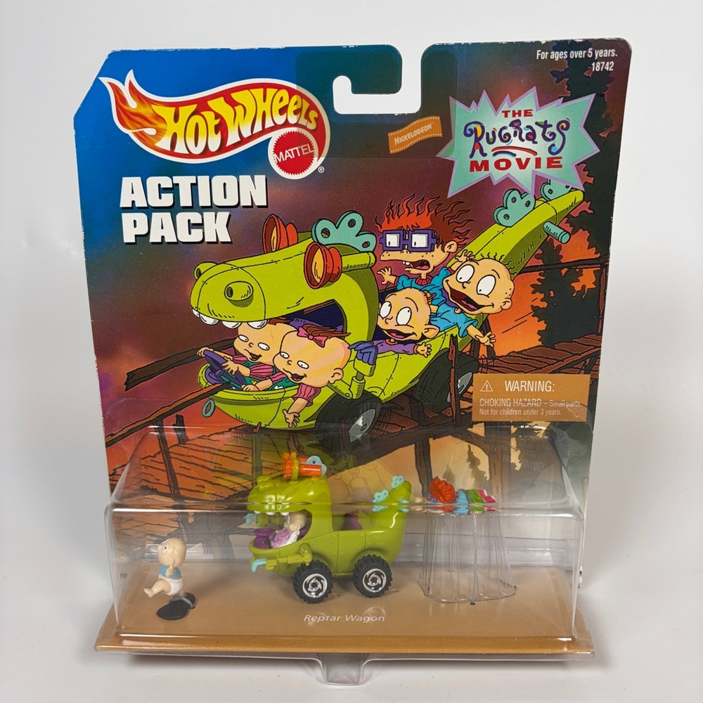 VTG NWT 1998 Rugrats Movie Reptar Wagon Hot Wheels Action Pack Road Adventure